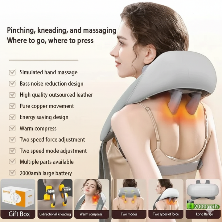 "3D Kneading Massager – Neck & Back Relief"