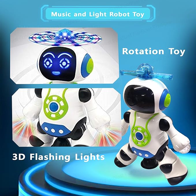 FunBlast Dancing Robot – LED Music Robot Toy for Boys & Girls